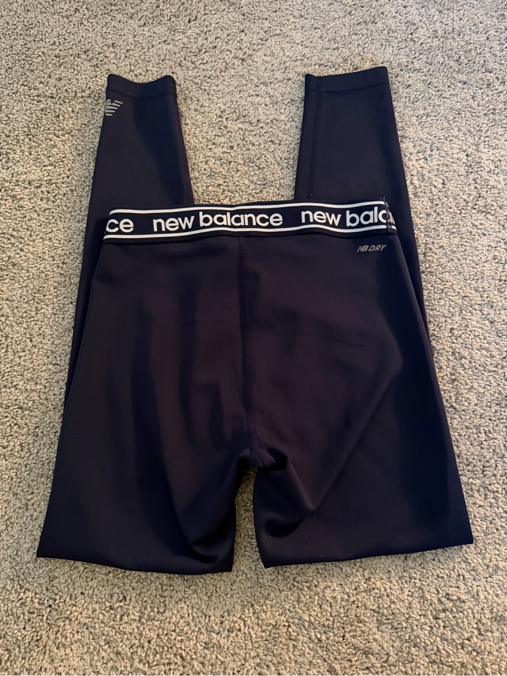 New Balance NB DRY Navy Logo Waistband Performance Leggings Women’s S